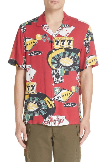 Shop Ovadia & Sons Casino Print Shirt In Red