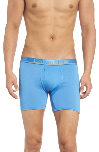 Shop Calvin Klein 3-pack Comfort Microfiber Boxer Briefs In Skyview/ Misty/ Impulsive