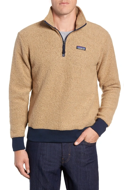 Shop Patagonia Woolyester Fleece Quarter Zip Pullover In Mojave Khaki