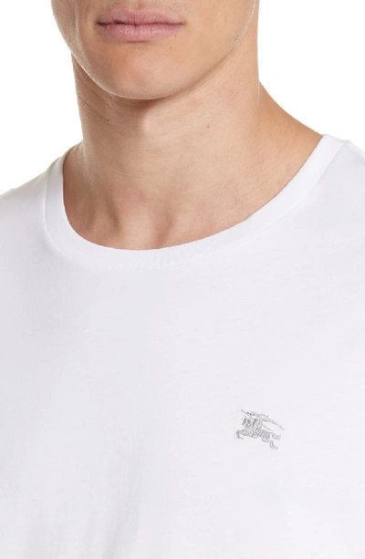 Shop Burberry Logo Embroidered Crewneck T-shirt In White