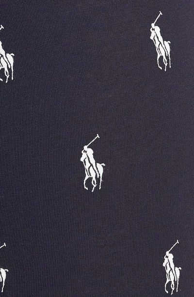 Shop Polo Ralph Lauren Stretch Cotton Hanging Boxer Briefs In Cruise Navy/ White Pony