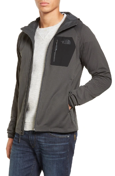 Shop The North Face Borod Zip Fleece Jacket In Asphalt Grey/ Tnf Black