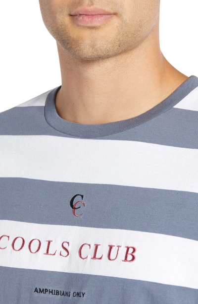 Shop Barney Cools Embroidered Cools Club Stripe T-shirt In Navy Stripe
