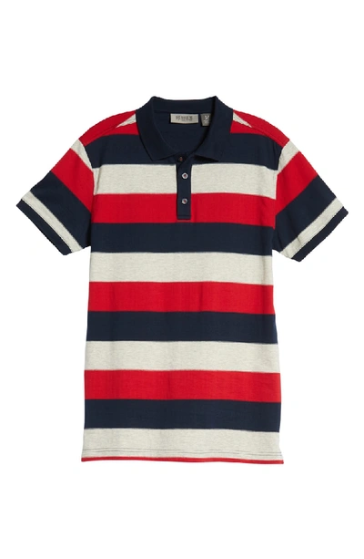 Shop Bobby Jones Rule 18 Regular Fit Wide Stripe Polo In Navy