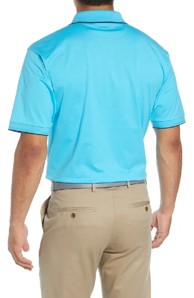 Shop Bobby Jones Solid Tipped Polo In Blue