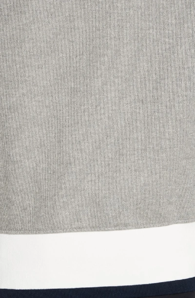 Shop Thom Browne Colorblock Zip Hoodie In Light Grey