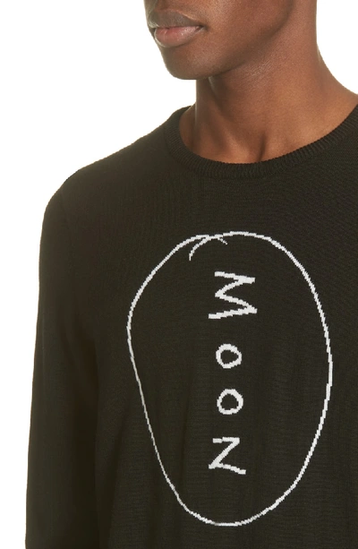Shop Double Rainbouu Moon Merino Wool Sweater In Black