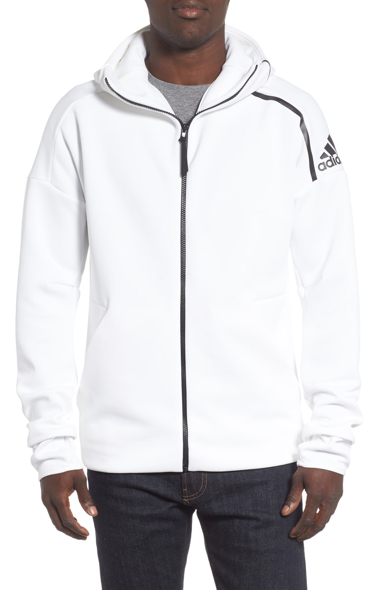 Adidas Originals Men S Z N E Fast Release Full Zip Hoodie White Modesens