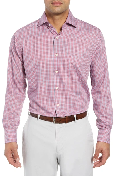 Shop Peter Millar Province Regular Fit Check Sport Shirt In Pink