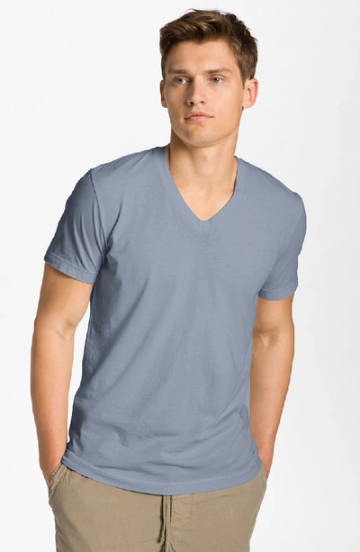 Shop James Perse Short Sleeve V-neck T-shirt In North Pigment Grey