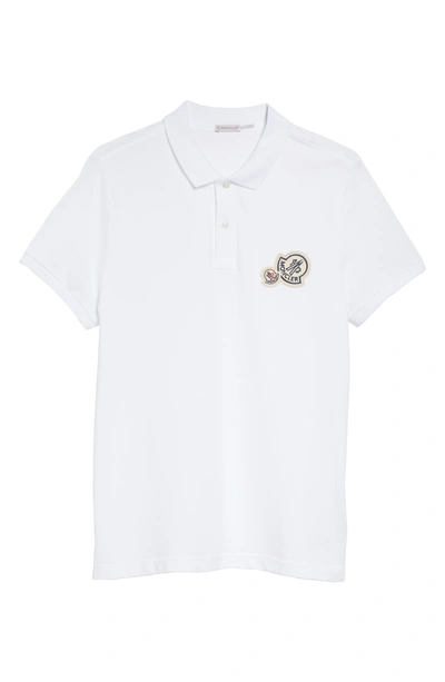 Shop Moncler Maglia Cotton Polo Shirt In White