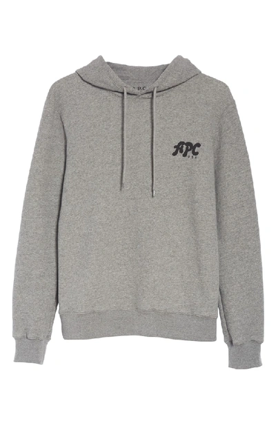Shop Apc New Logo Graphic Hoodie In Pla Gris