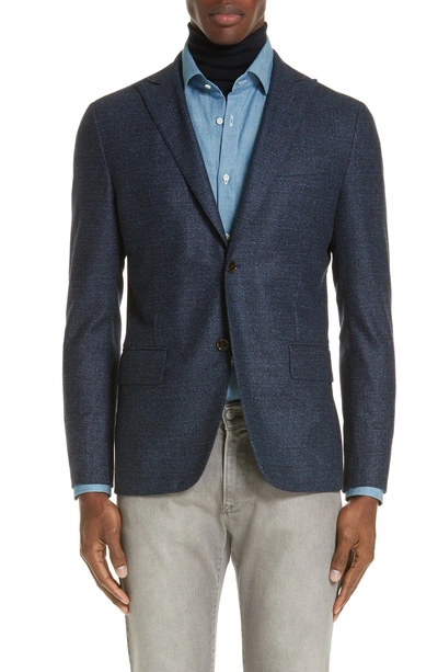 Shop Eidos Trim Fit Tweed Wool Sport Coat In Navy