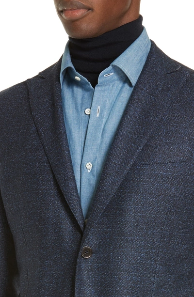 Shop Eidos Trim Fit Tweed Wool Sport Coat In Navy