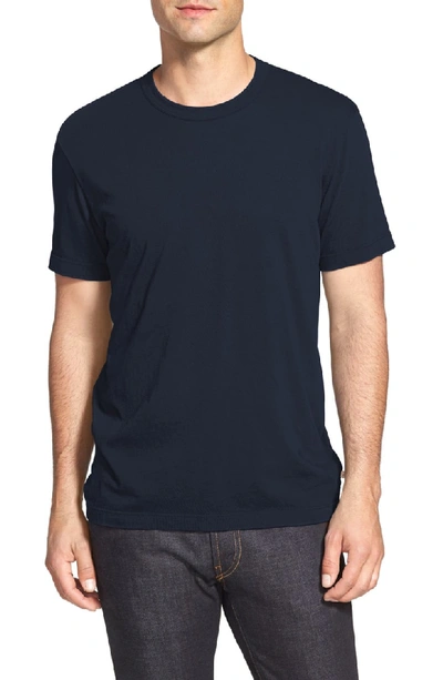 Shop James Perse Crewneck Jersey T-shirt In Deep Blue