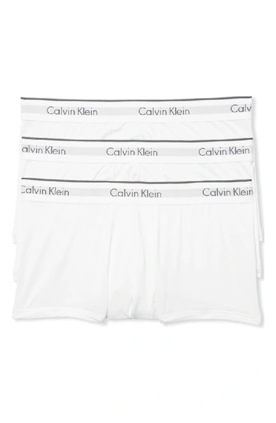 Shop Calvin Klein 3-pack Micro Stretch Trunks In White