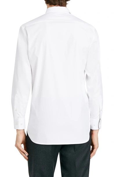 Shop Burberry William Stretch Solid Sport Shirt In White