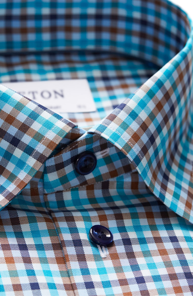 Eton Men's Contemporary-fit Plaid Dress Shirt In Blue | ModeSens