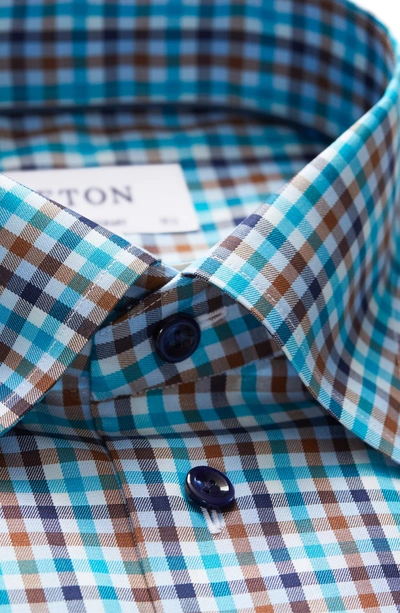 Shop Eton Contemporary Fit Check Dress Shirt In Blue
