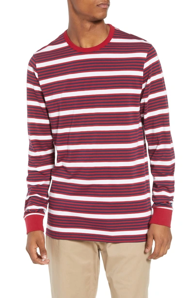 Nike Dry Stripe Long Sleeve T-shirt In Red Crush/ Obsidian | ModeSens