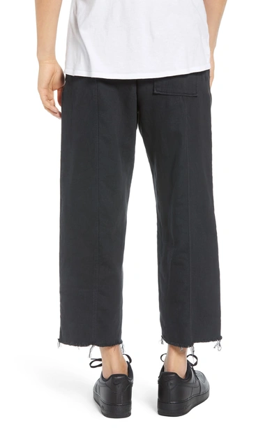 Shop Drifter Clanger Relaxed Fit Cutoff Pants In Black Indigo