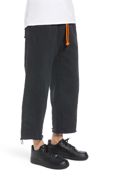 Shop Drifter Clanger Relaxed Fit Cutoff Pants In Black Indigo