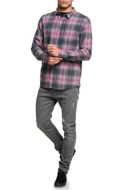 Shop Quiksilver Fatherfly Flannel Shirt In Tarmac Fatherfly Check
