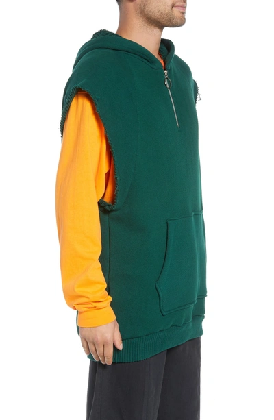Shop Drifter Warwick Quarter-zip Hoodie Sweatshirt In Hunter Green