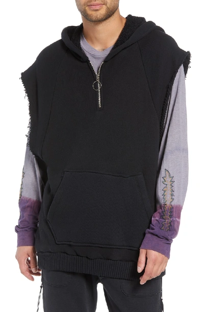 Shop Drifter Warwick Quarter-zip Hoodie Sweatshirt In Black