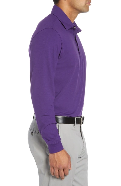 Shop Bobby Jones 'liquid Cotton' Long Sleeve Jersey Polo In Purple