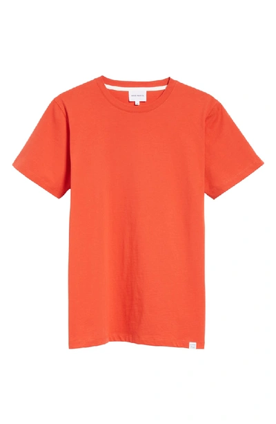 Shop Norse Projects Niels Crewneck T-shirt In Coral Red