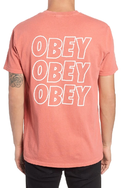 Shop Obey Jumble Lo-fi Pigment T-shirt In Dusty Dark Rose