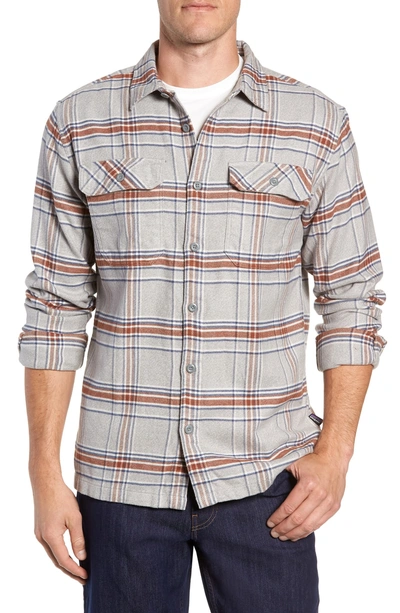 Shop Patagonia 'fjord' Regular Fit Organic Cotton Flannel Shirt In Activist Feather Grey