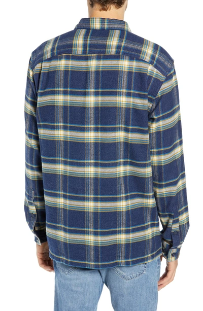 Shop Patagonia 'fjord' Regular Fit Organic Cotton Flannel Shirt In Activist- Navy Blue