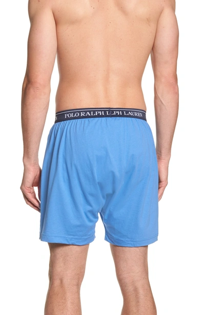 Shop Lauren Ralph Lauren 3-pack Cotton Boxers In Blues Pack