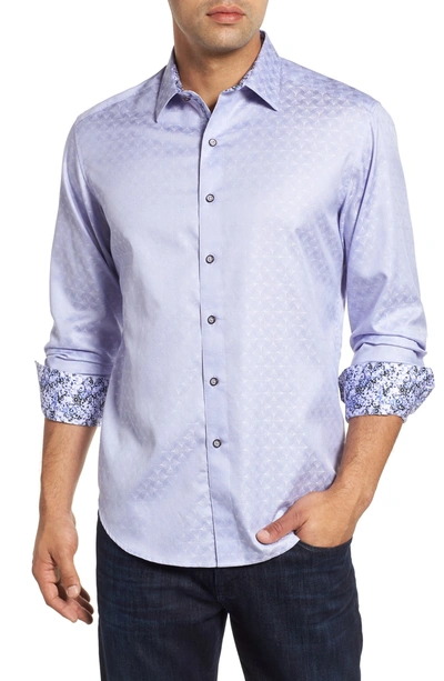 Shop Robert Graham Diamante Classic Fit Print Sport Shirt In Lilac