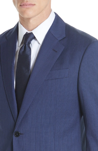 Shop Emporio Armani G-line Trim Fit Sharkskin Wool Suit In Blue