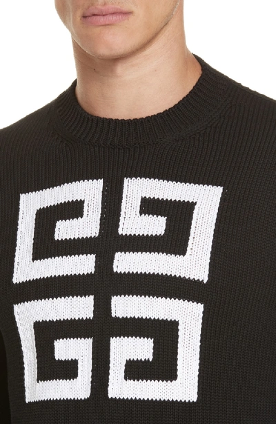 Shop Givenchy Logo Cotton Sweater In Black/ White