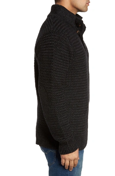 Shop Schott Military Henley Sweater In Black