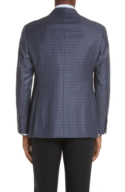 Shop Emporio Armani G Line Trim Fit Check Wool Sport Coat In Purple