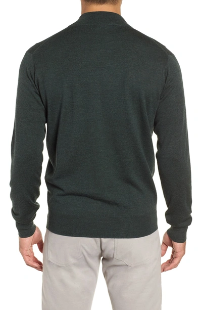 Shop Peter Millar Crown Soft Wool Blend Quarter Zip Sweater In Woodland