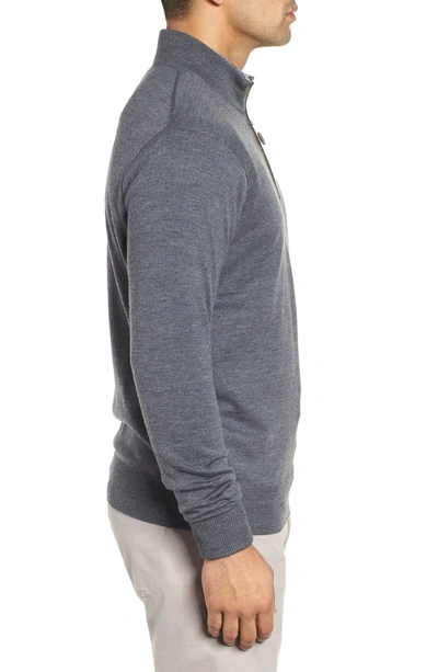 Shop Peter Millar Crown Soft Wool Blend Quarter Zip Sweater In Charcoal