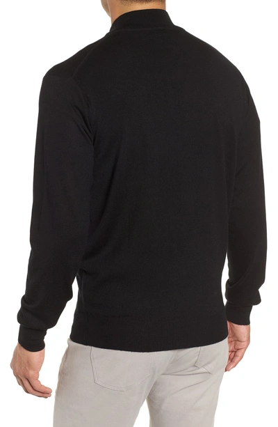 Shop Peter Millar Crown Soft Wool Blend Quarter Zip Sweater In Black
