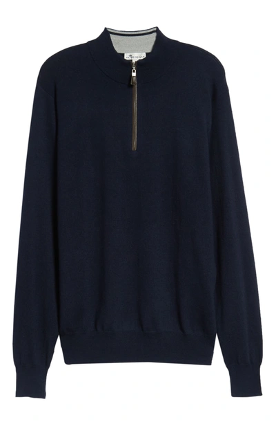 Shop Peter Millar Crown Soft Wool Blend Quarter Zip Sweater In Navy