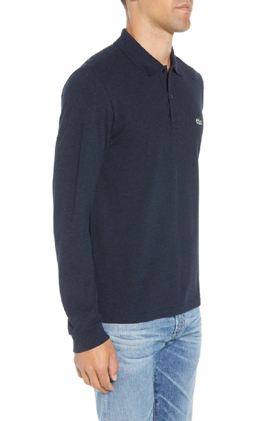 Lacoste Regular Long Sleeve Pique Polo In Blue Chine ModeSens