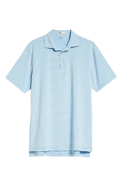 Shop Peter Millar Halifax Stripe Stretch Jersey Polo In Cottage Blue