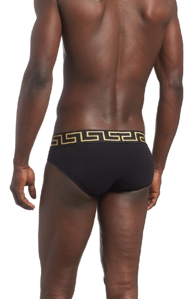 Shop Versace Low Rise Briefs In Black/ Gold