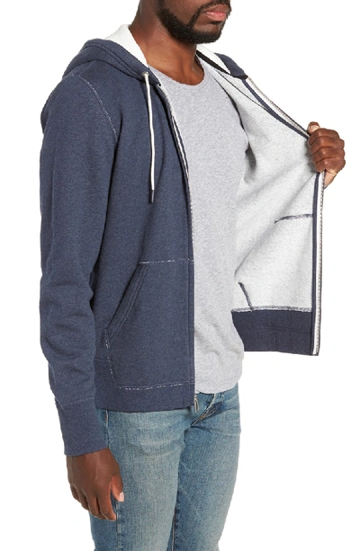 Shop Rag & Bone Standard Issue Zip Hoodie In Navy Melange