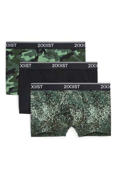 Shop 2(x)ist 3-pack No-show Trunks In Camo/ Black