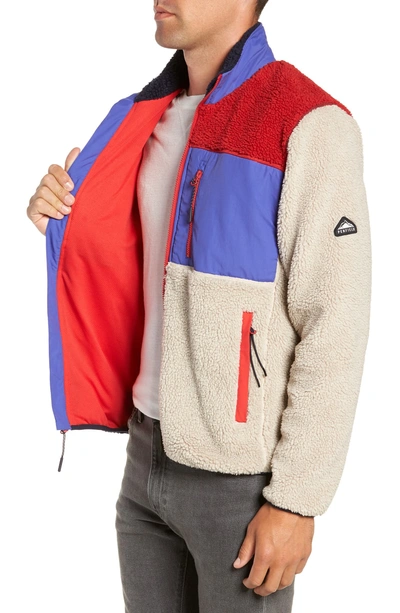 Shop Penfield Mattawa Colorblock Fleece Zip Jacket In Tan